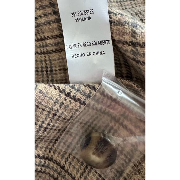 Sage The Label Plaid double flap crop Button Up top Women’s Size Small NEW Nwts - Picture 11 of 11